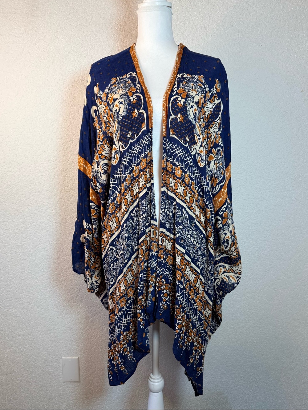 Blue floral Patrons of Peace kimono